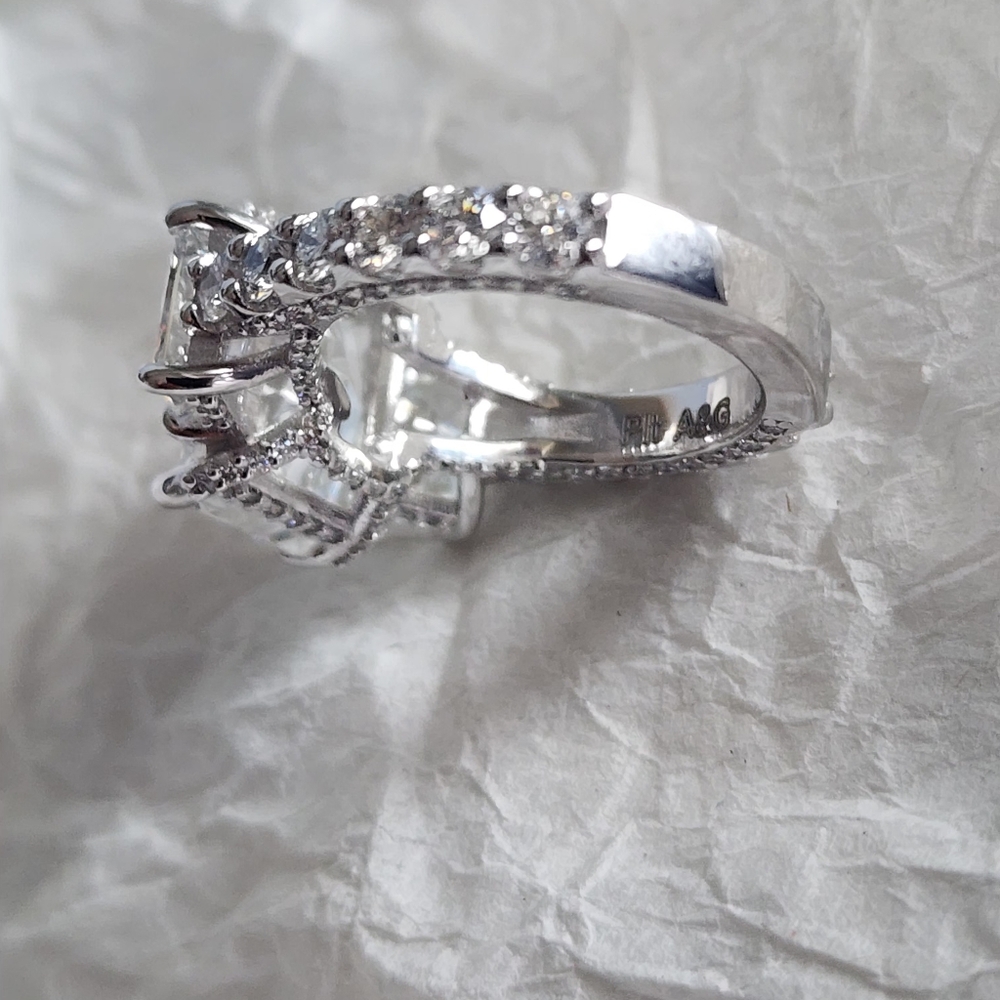 9.02 Total CT Lab Grown Platinum Engagement Ring  IGI Size 6 - Picture 7 of 16